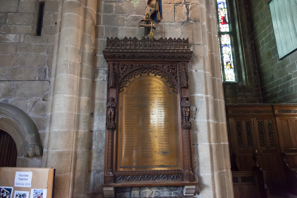 Roll of Honour St. Johns Church Tideswell