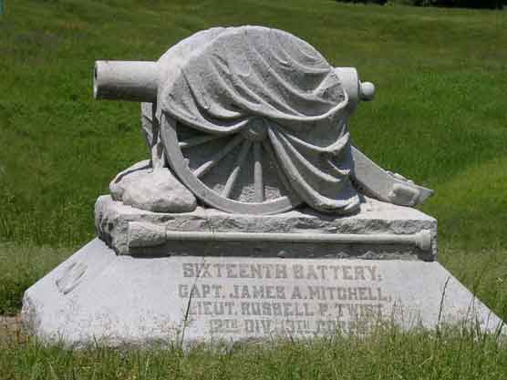 Monument 16th Battery Ohio Light Artillery (Union)