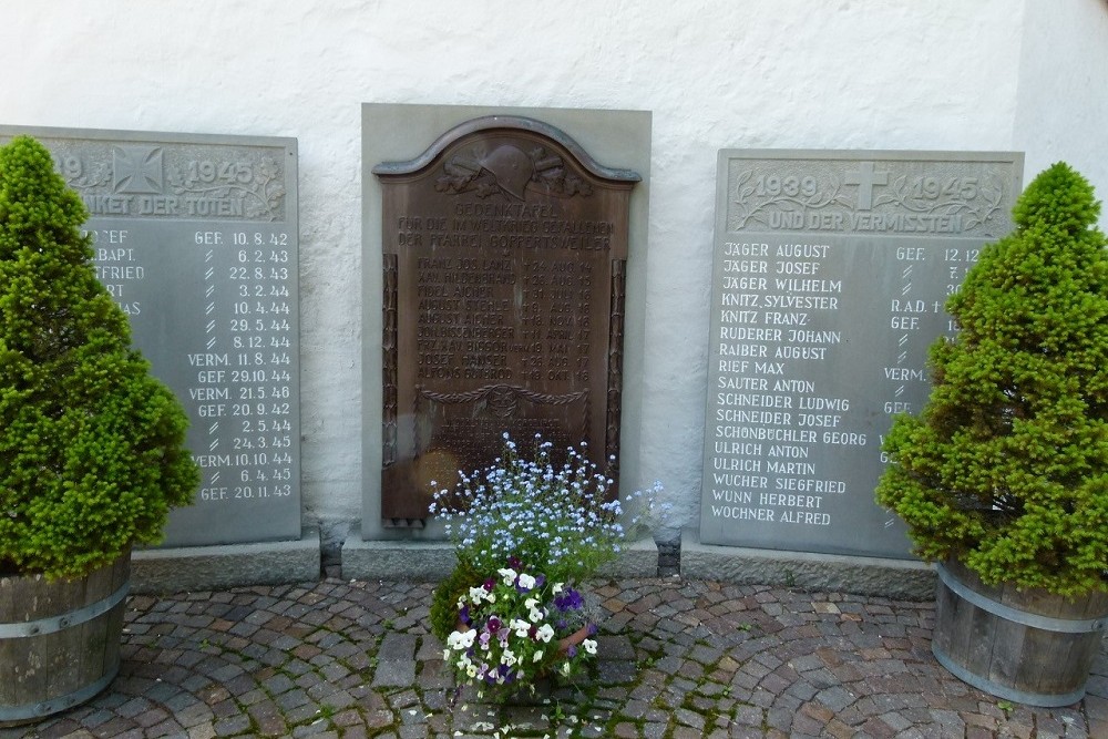 War Memorial First and Second World Wars Goppertsweiler