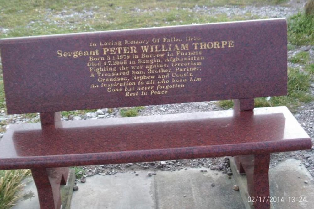 Remembrance Bench Sergeant Peter William Thorpe