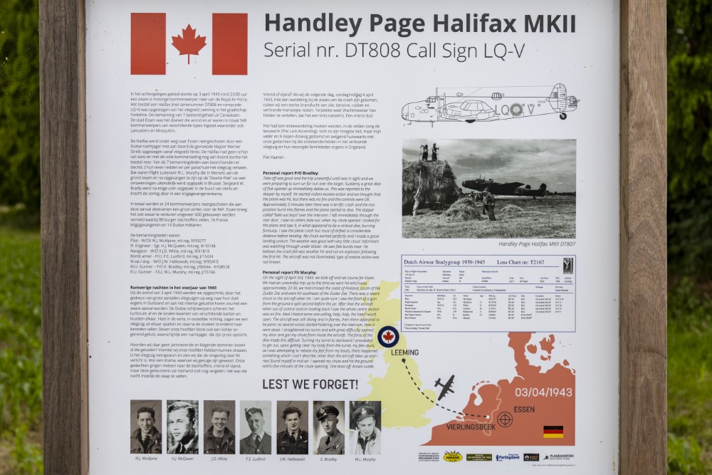 Crashlocatie Handley Page Halifax II LQ-V #3