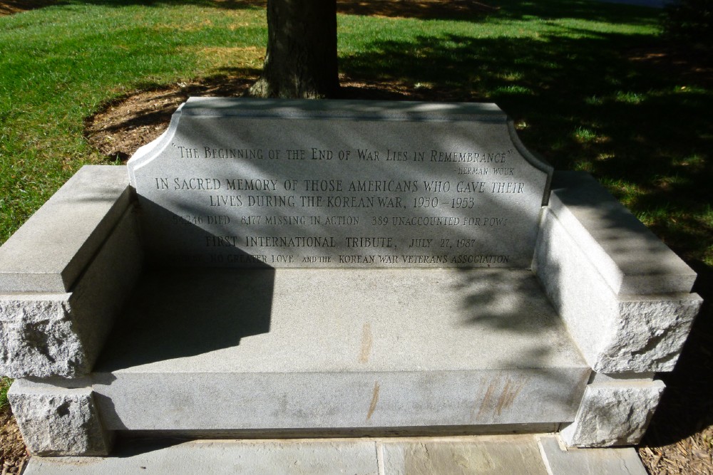 Commemorative Bench Korean War National Arlington Cemetery