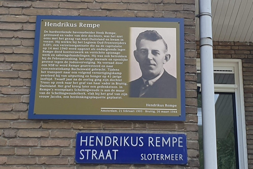 Memorial Plates Slotermeer Hendrikus Rempestraat