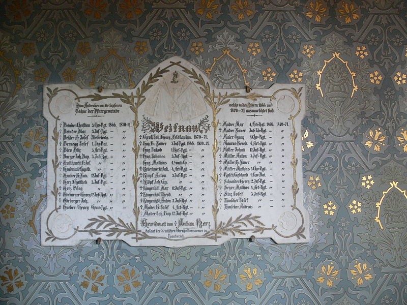 Gedenkteken Veteranen 1866 en 1870-1871 Pfarrkirche St. Pelagius