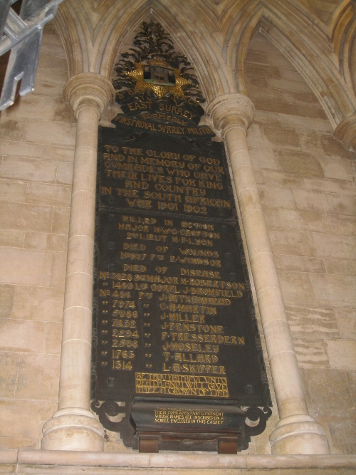 Memorials Anglo-Boer War Southwark Cathedral