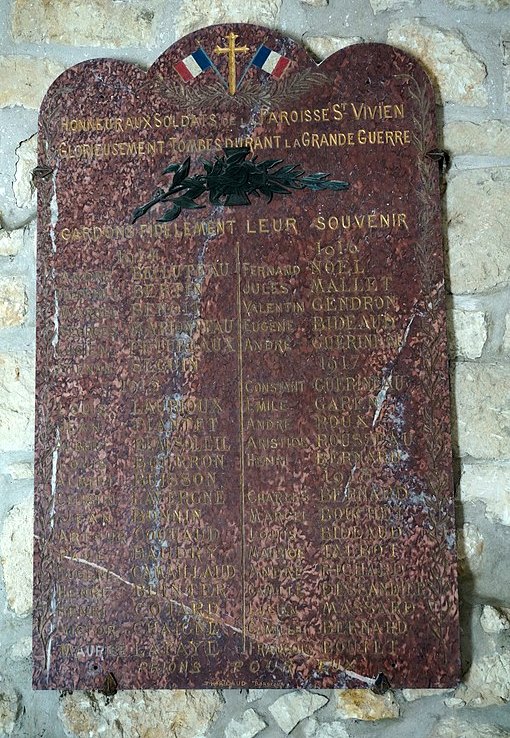 World War I Memorial glise Saint-Vivien