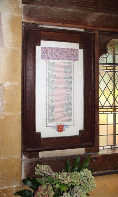 Roll of Honour St. Peter Church