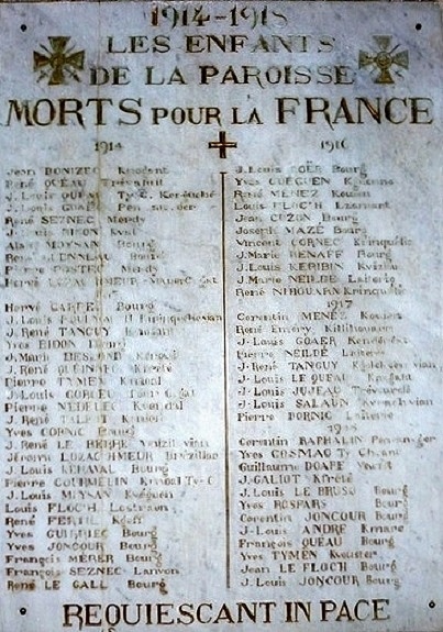 Monument Eerste Wereldoorlog glise Saint-Fiacre
