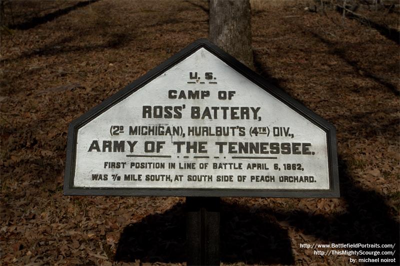 Locatie-aanduiding Kamp 2nd Michigan Light Artillery - Ross' Battery