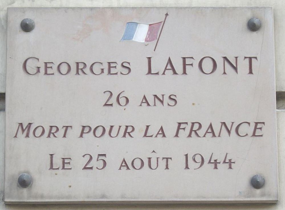 Waar ligt Gedenkteken Georges Lafont - Paris, 16e - TracesOfWar.nl