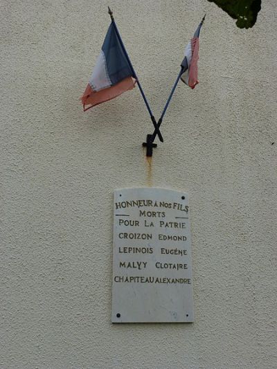 Oorlogsmonument Vaux-ls-Rubigny