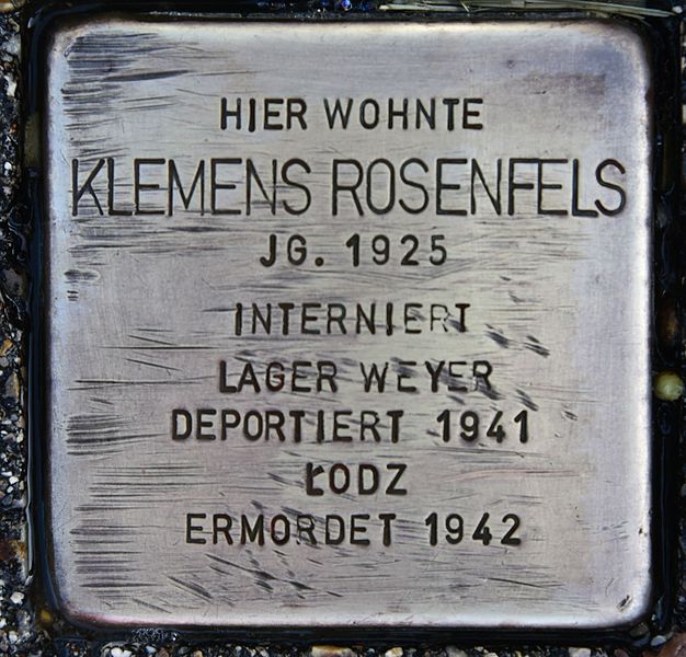 Stolperstein Rosenweg 1