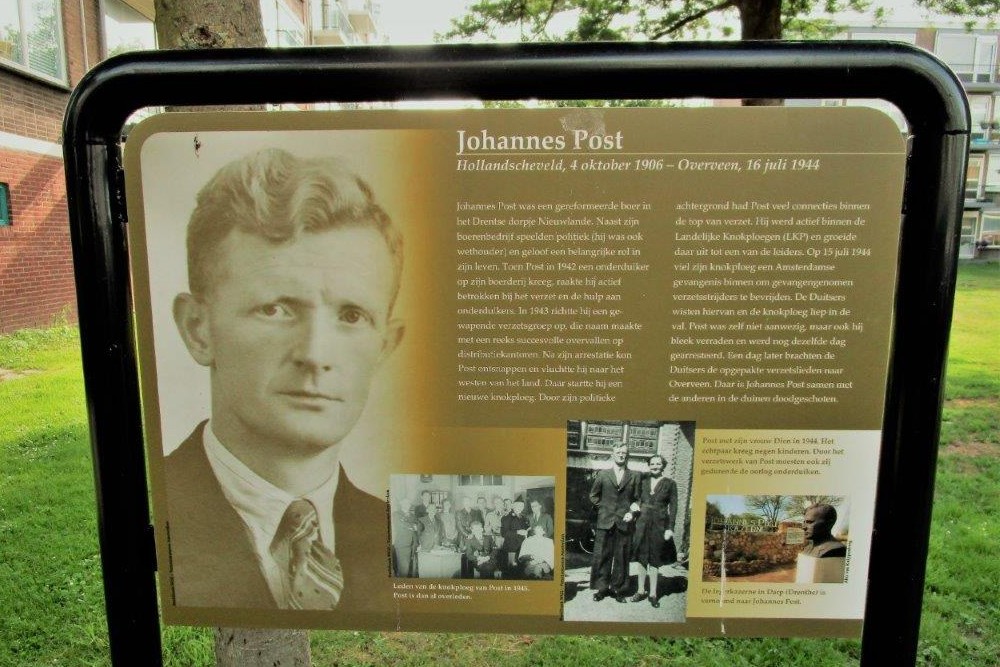 Informatiepaneel Verzetsheld Johannes Post