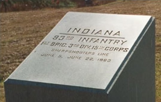Positie-aanduiding Scherpschutterslinie 93rd Indiana Infantry (Union)