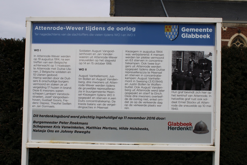Commemorative Plate Attenrode -Wever