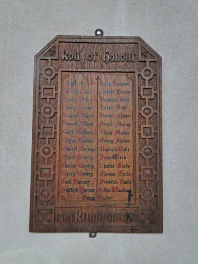 Roll of Honours Ringland Church