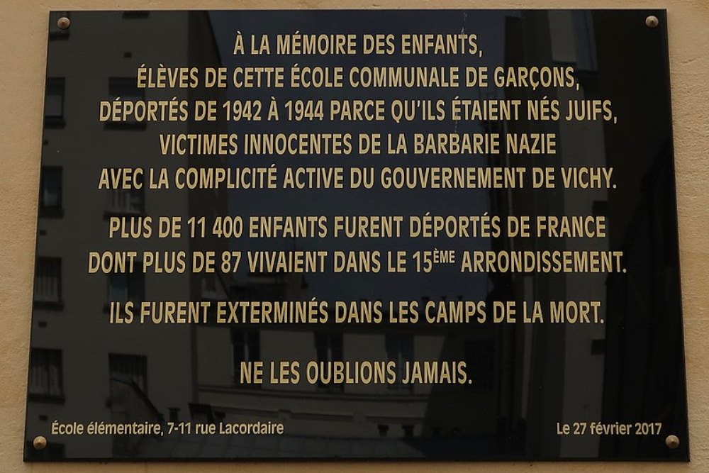 Memorial Deportation cole Lacordaire