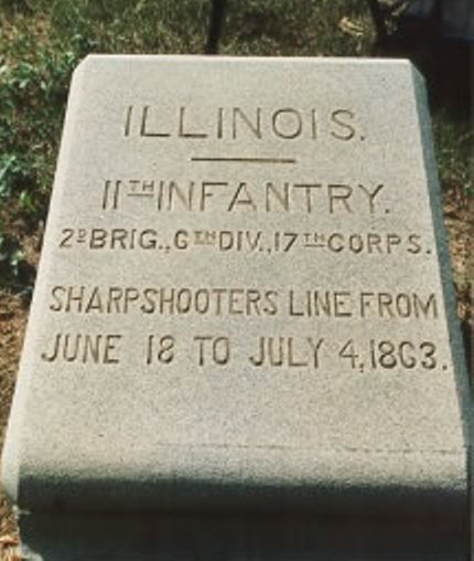 Positie-aanduiding Scherpschutterslinie 11th Illinois Infantry (Union)