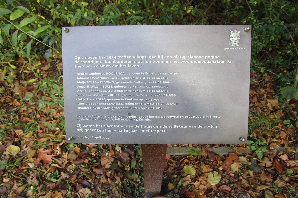 Memorial Bombardment 7 November 1944 - Ermelo - Tracesofwar.com