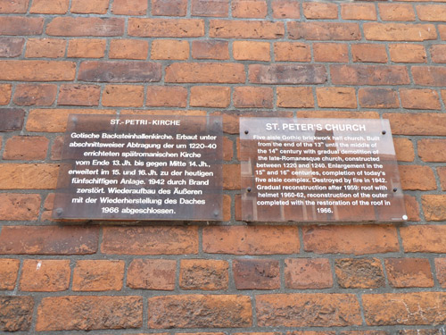 Gedenkteken Verwoesting Sint-Petruskerk Lbeck