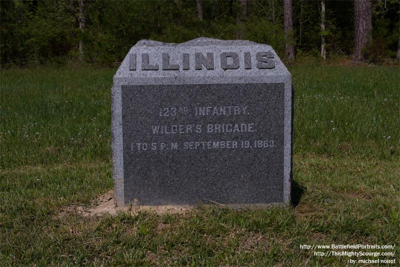 Locatie-aanduiding 123rd Illinois Infantry Regiment