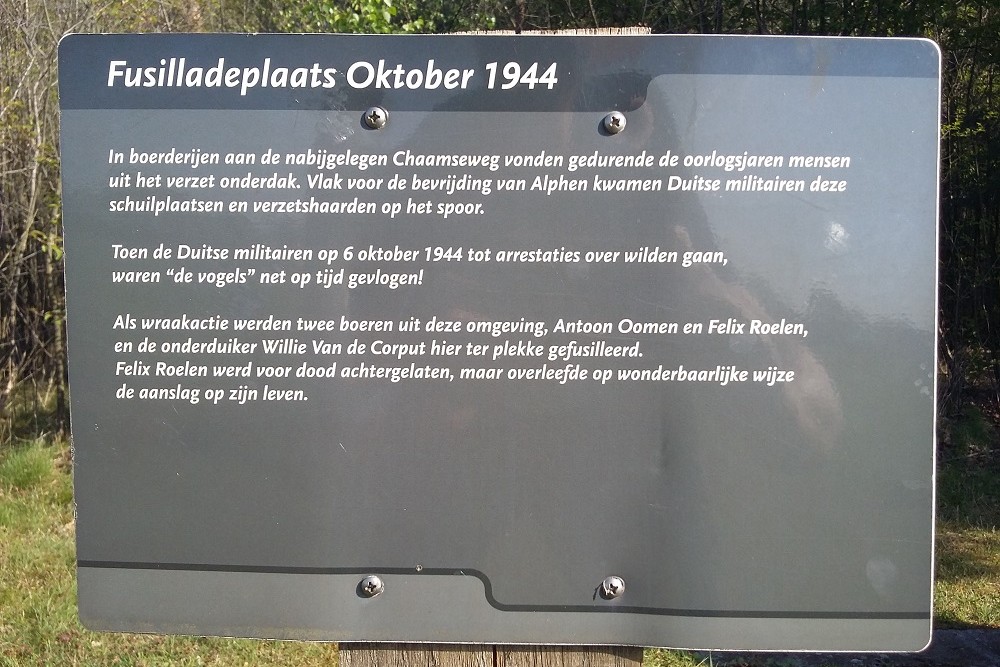 Fusillade Monument Oktober 1944 Alphen