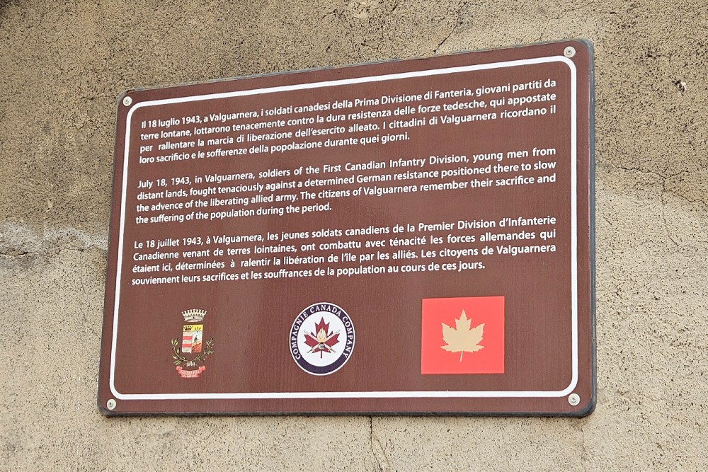 Gedenkteken 1e Canadese Infanterie Divisie Valguarnera