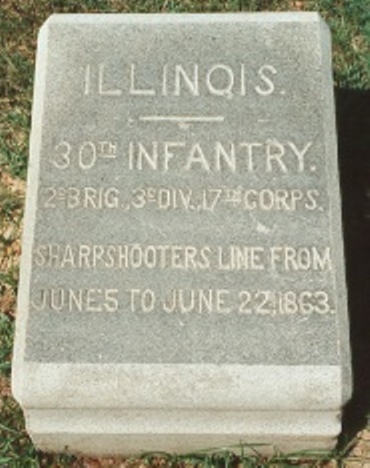 Positie-aanduiding Scherpschutterslinie 30th Illinois Infantry (Union)