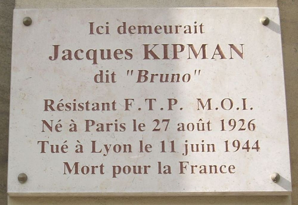 Gedenkteken Jacques Kipman