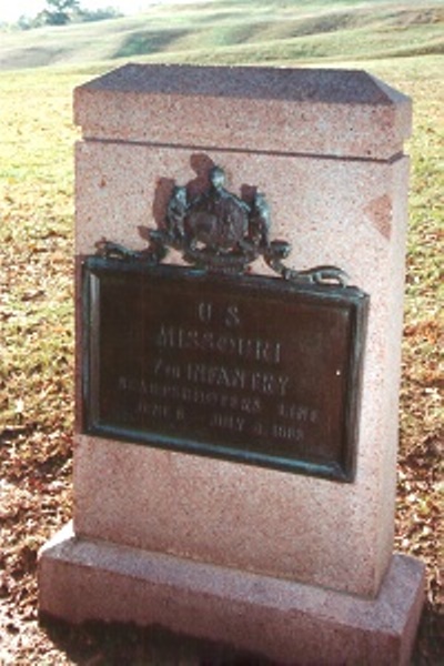 Positie-aanduiding Scherpschutterslinie 7th Missouri Infantry (Union)