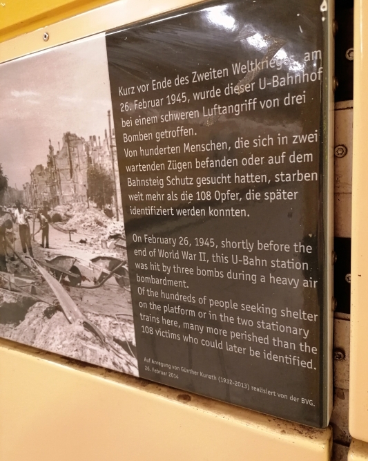 Memorial Bombing Underground Station Weberwiese #1