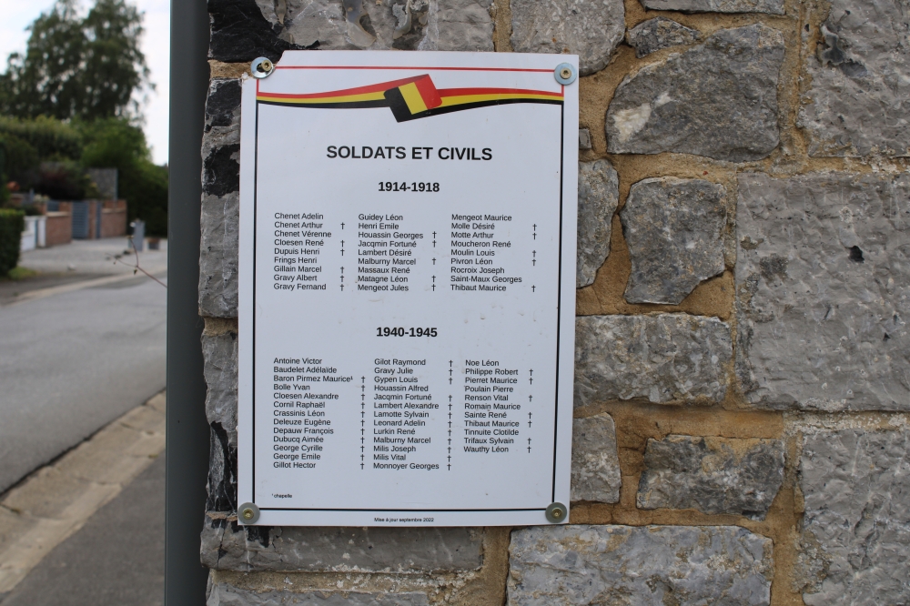 Memorial Plaque Cemetery Villers-Poterie #2