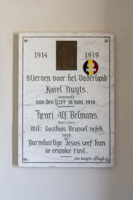 Memorial plaque 14-18 church Poederlee #3