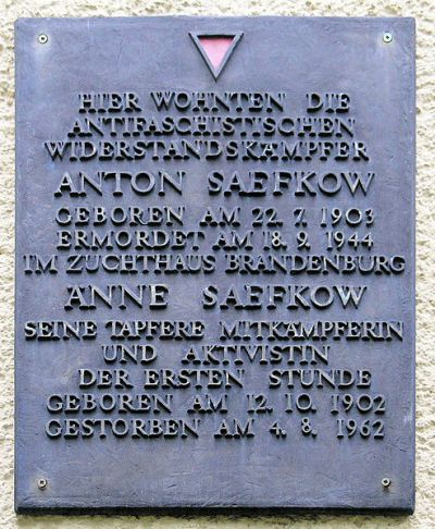 Gedenkteken Anton en nne Saefkow
