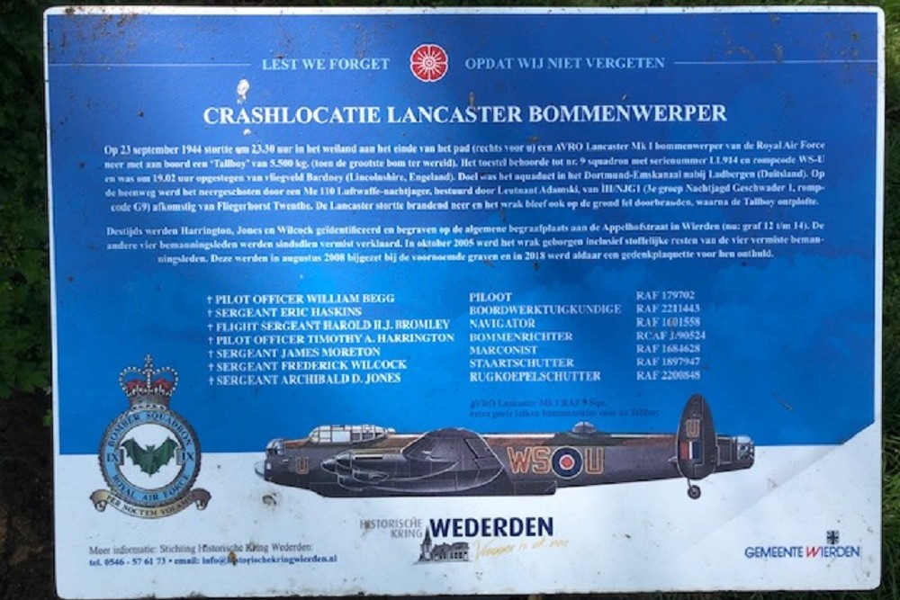Crash Site Avro Lancaster LL914 Rijssen