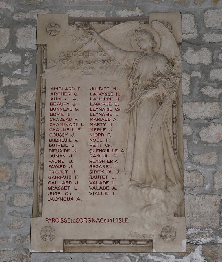 Monument Eerste Wereldoorlog Parochie van Corgnac-sur-l'Isle