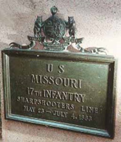 Positie-aanduiding Scherpschutterslinie 17th Missouri Infantry (Union)