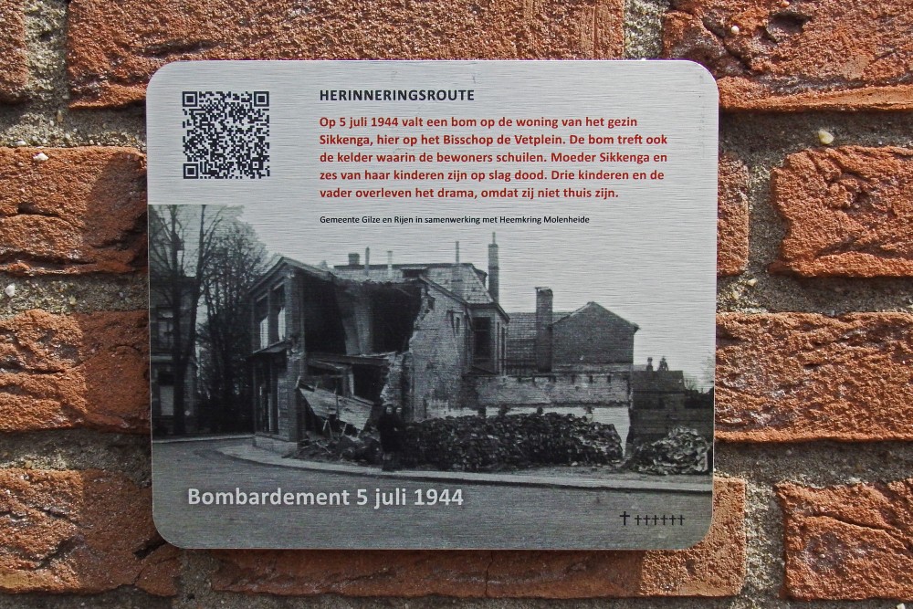 Memory Route World War ll Bombing 5 July 1945 Bisschop de Vetplein Gilze