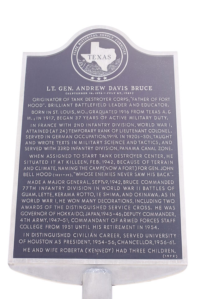 Texas Historic Marker - Lt. Gen. Andrew Davis Bruce