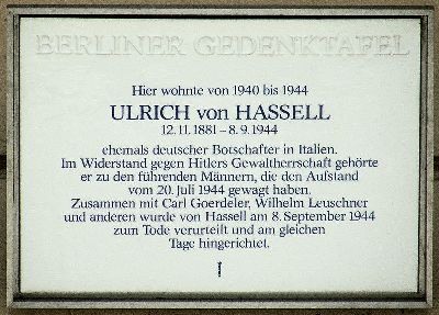 Gedenkteken Ulrich von Hassell