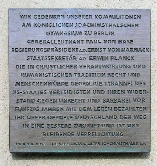Gedenkteken Joachimsthalsches Gymnasium