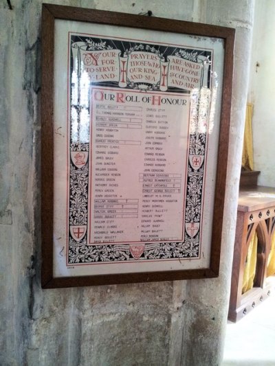 Roll of Honour St. Ethelbert Church