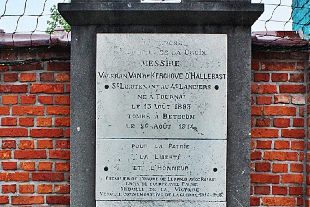 Tomb Lieutenant Valeran Van De Kerchove D 'Hallebast