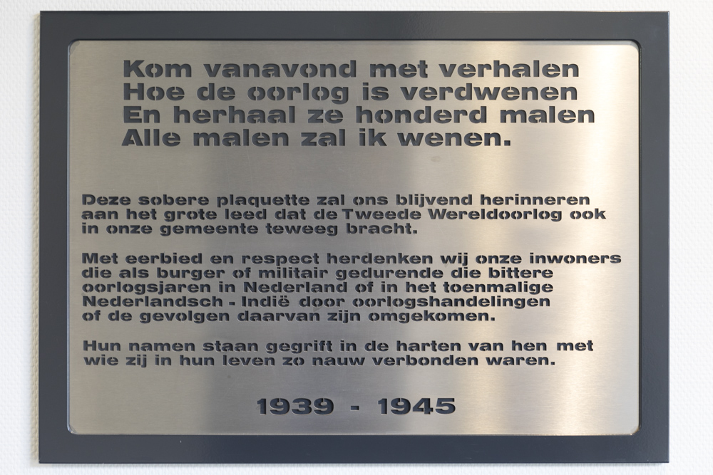 Gedenktekens Gemeentehuis Groesbeek