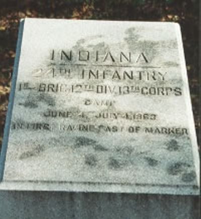 Positie-aanduiding Kamp 24th Indiana Infantry (Union)