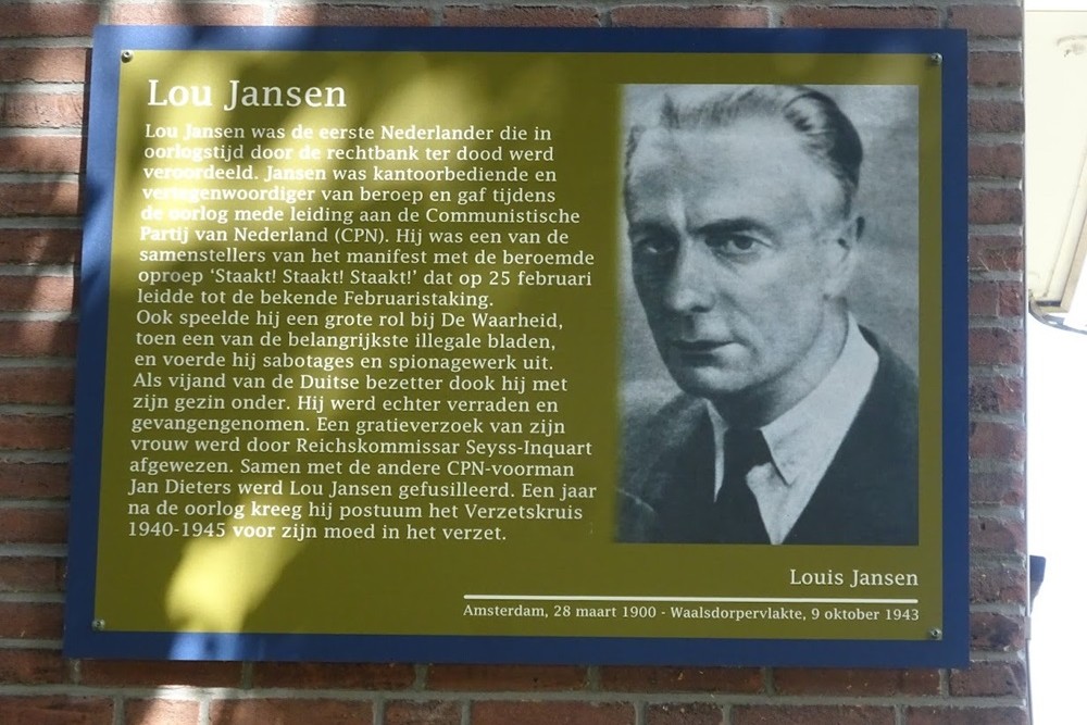 Memorial Plates Slotermeer Lou Jansenplein