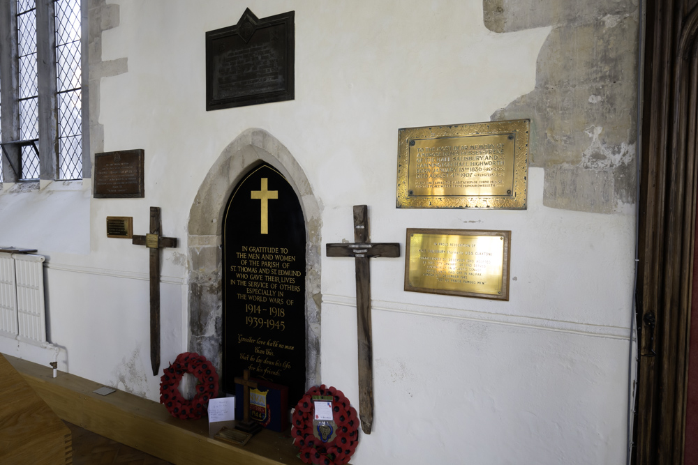 Memorials St Thomas & St Edmund's Salisbury