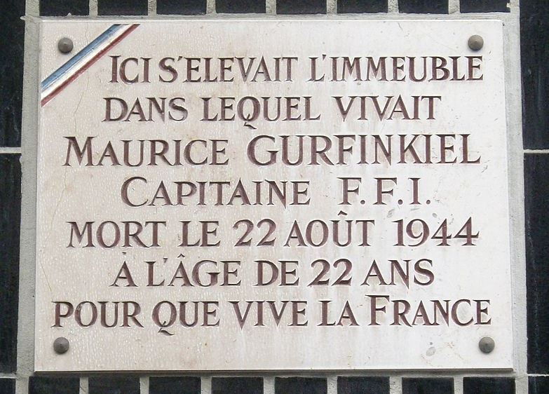 Gedenkteken Maurice Gurfinkiel