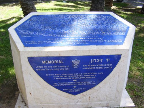Memorial Italian Bombardments Tel Aviv