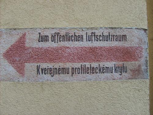 German Sign Air-Raid Shelter Plzeň